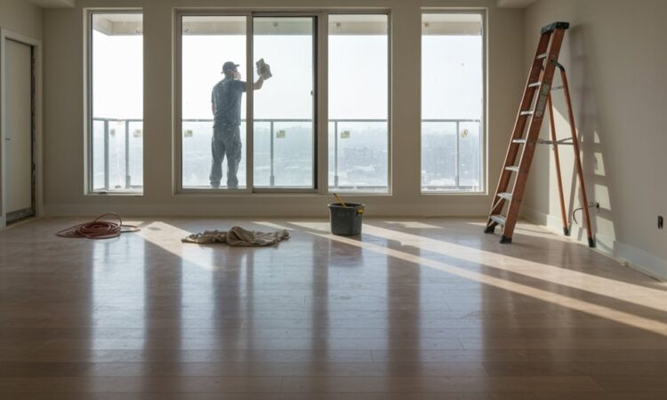 Reinigungsprozess nach der Bauausführung