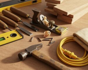 Werkzeuge und Materialien für Heimwerken