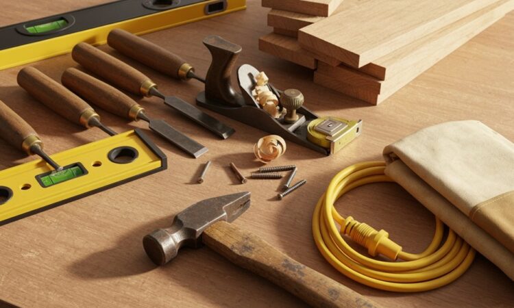 Werkzeuge und Materialien für Heimwerken